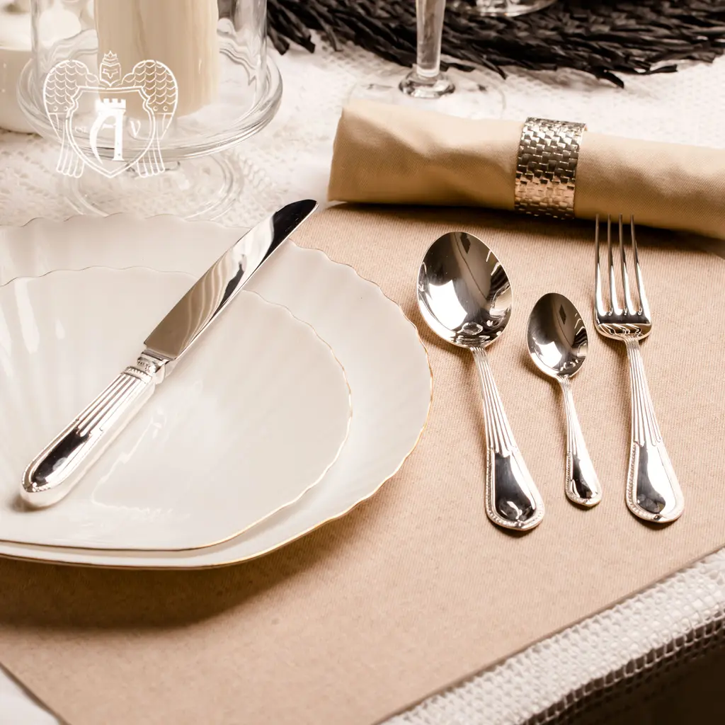 Столовый набор из серебра на 6 персон «Элегант» 24 предмета - фото 2