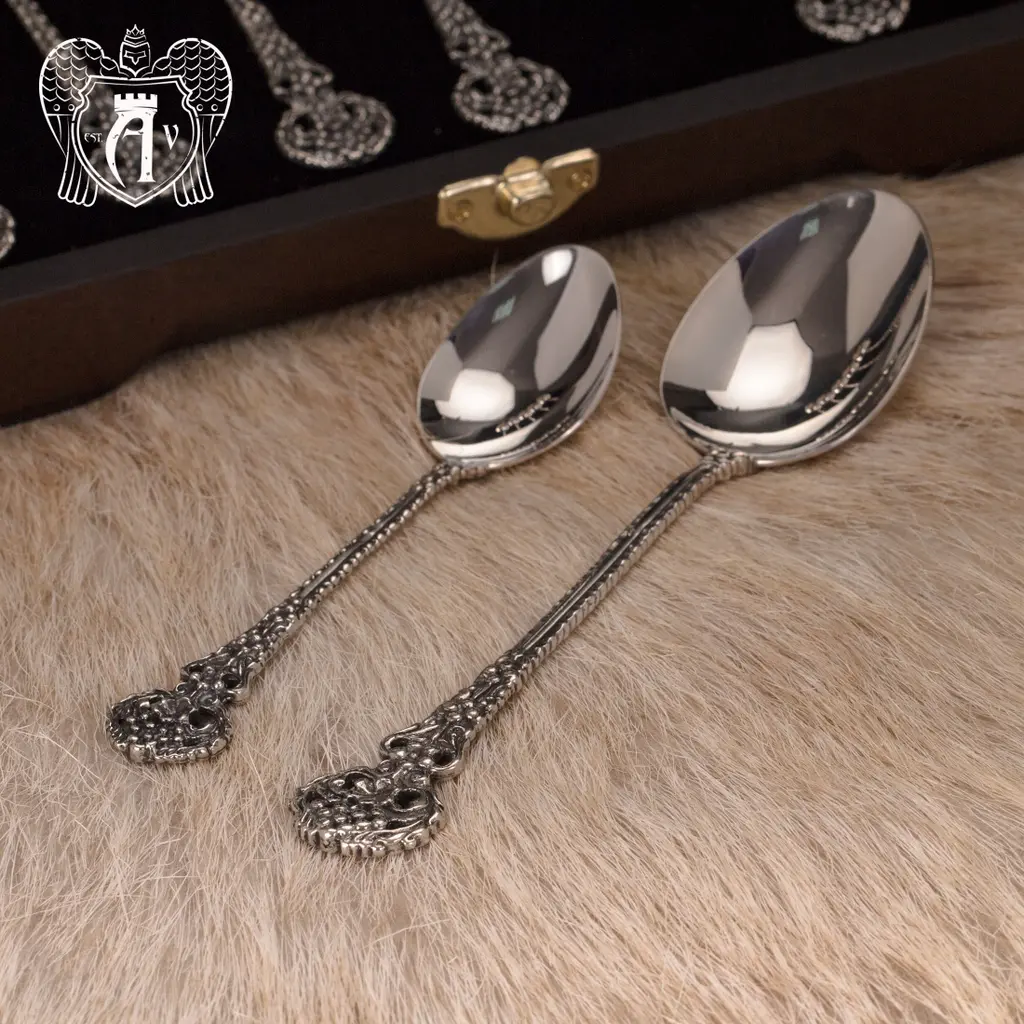 Набор  ложек из серебра на 6 персон «Винтаж» 12 предметов - фото 4