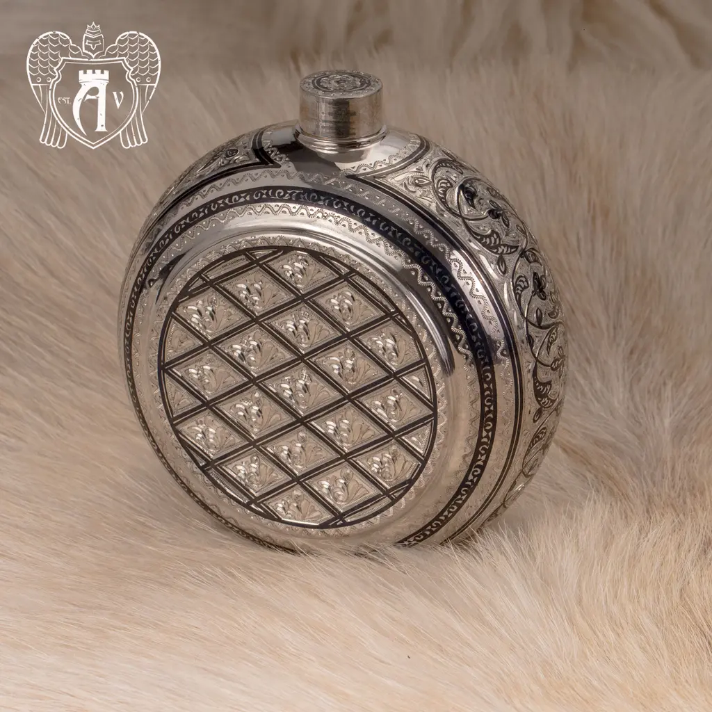 Фляга  большая серебряная «Атлант» - фото 3