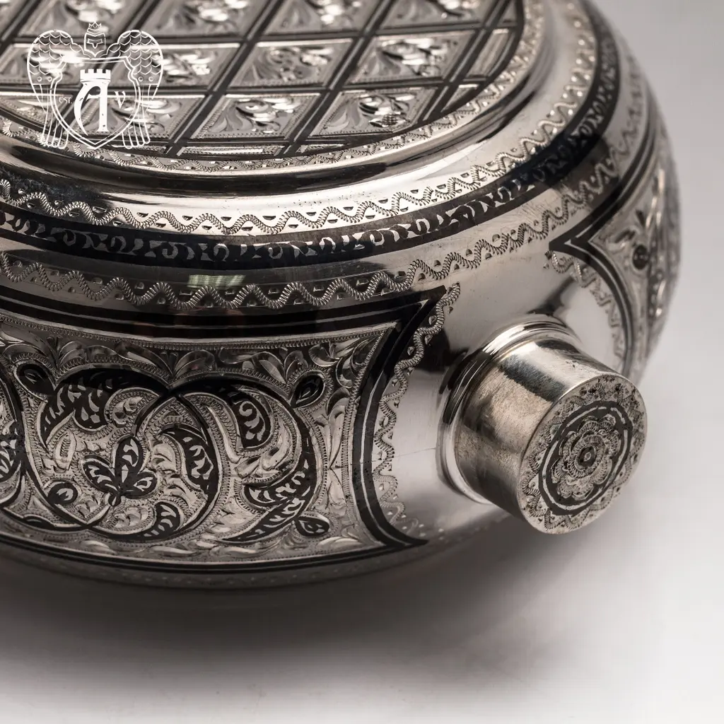 Фляга  большая серебряная «Атлант» - фото 4