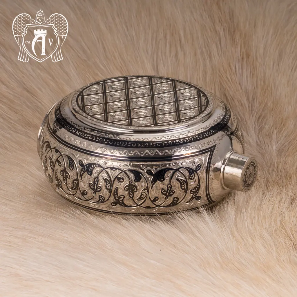 Фляга  большая серебряная «Атлант» - фото 5