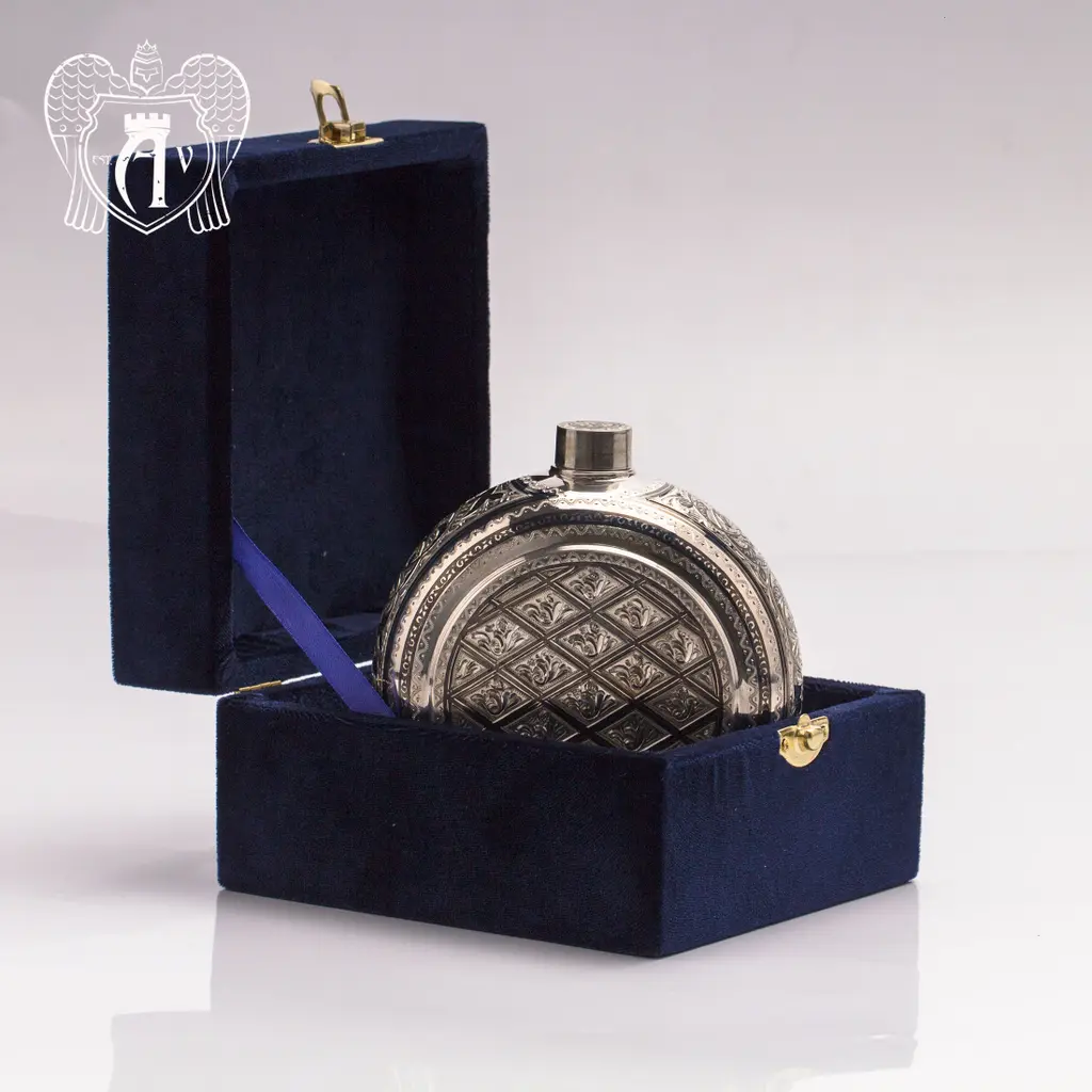 Фляга  большая серебряная «Атлант» - фото 6