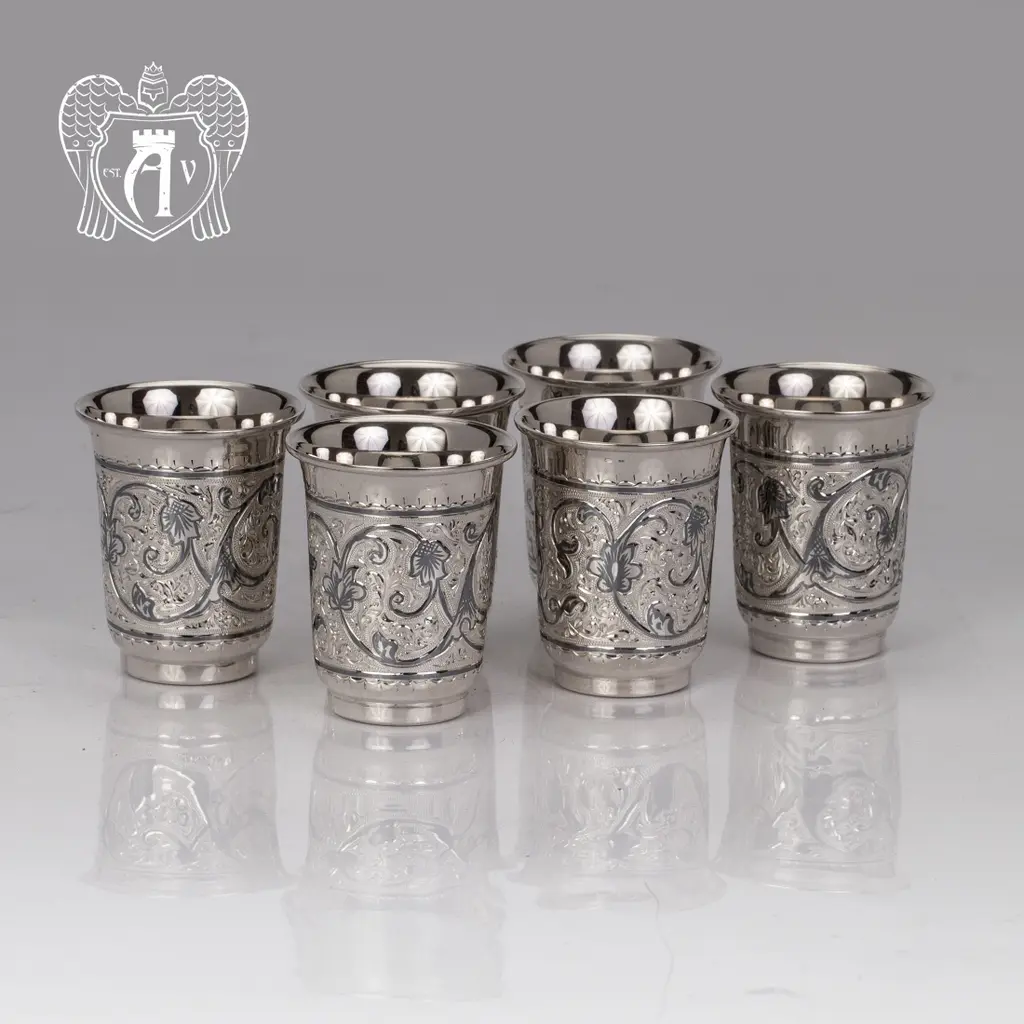 Большие стопки из серебра «Гранд» набор 6 шт - фото 2