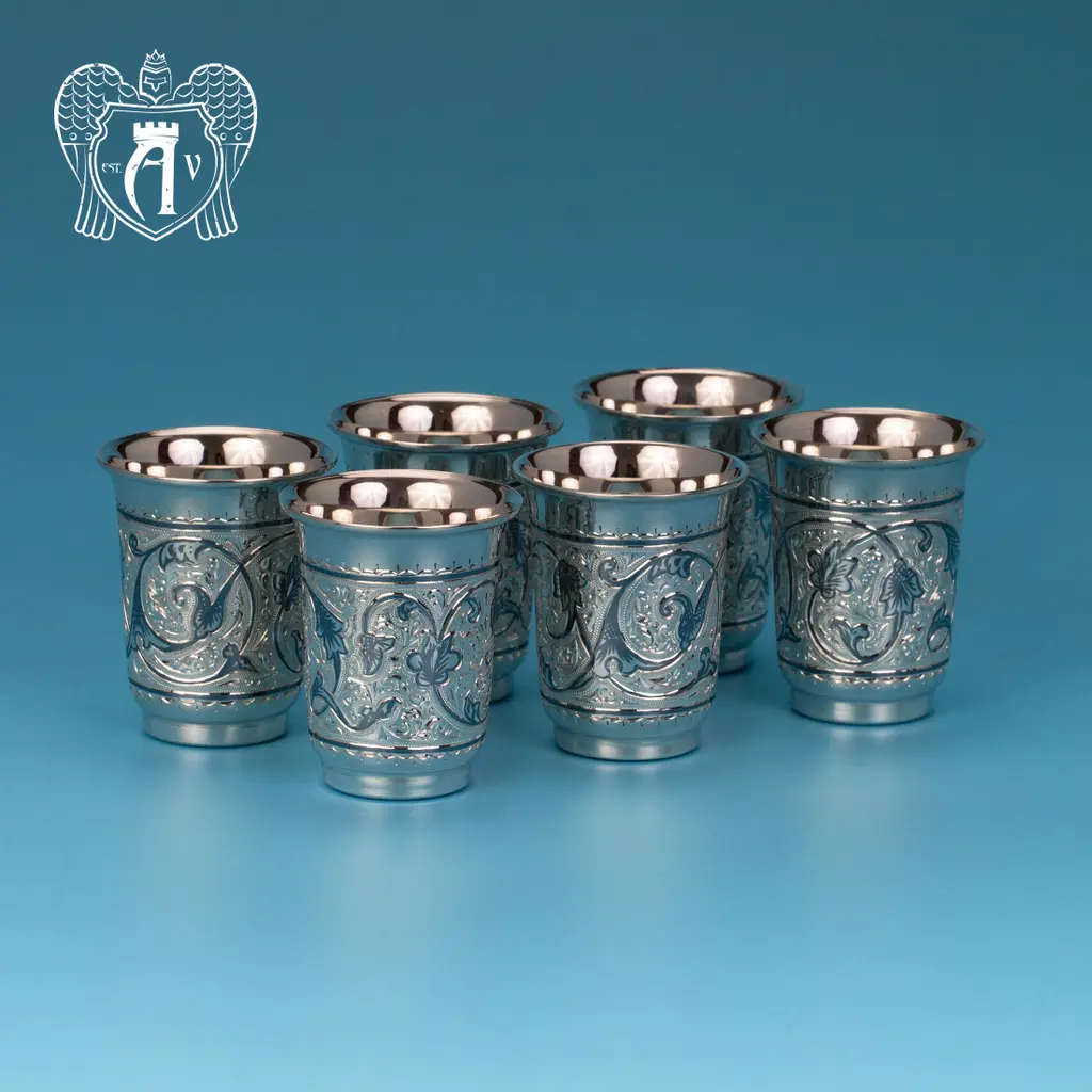 Большие стопки из серебра «Гранд» набор 6 шт - фото 3