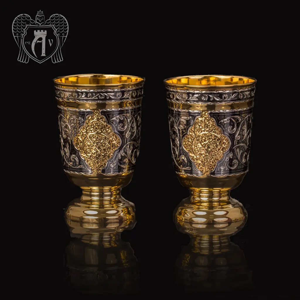 Сервиз серебряный «Тадж Махал»с золочением - фото 2