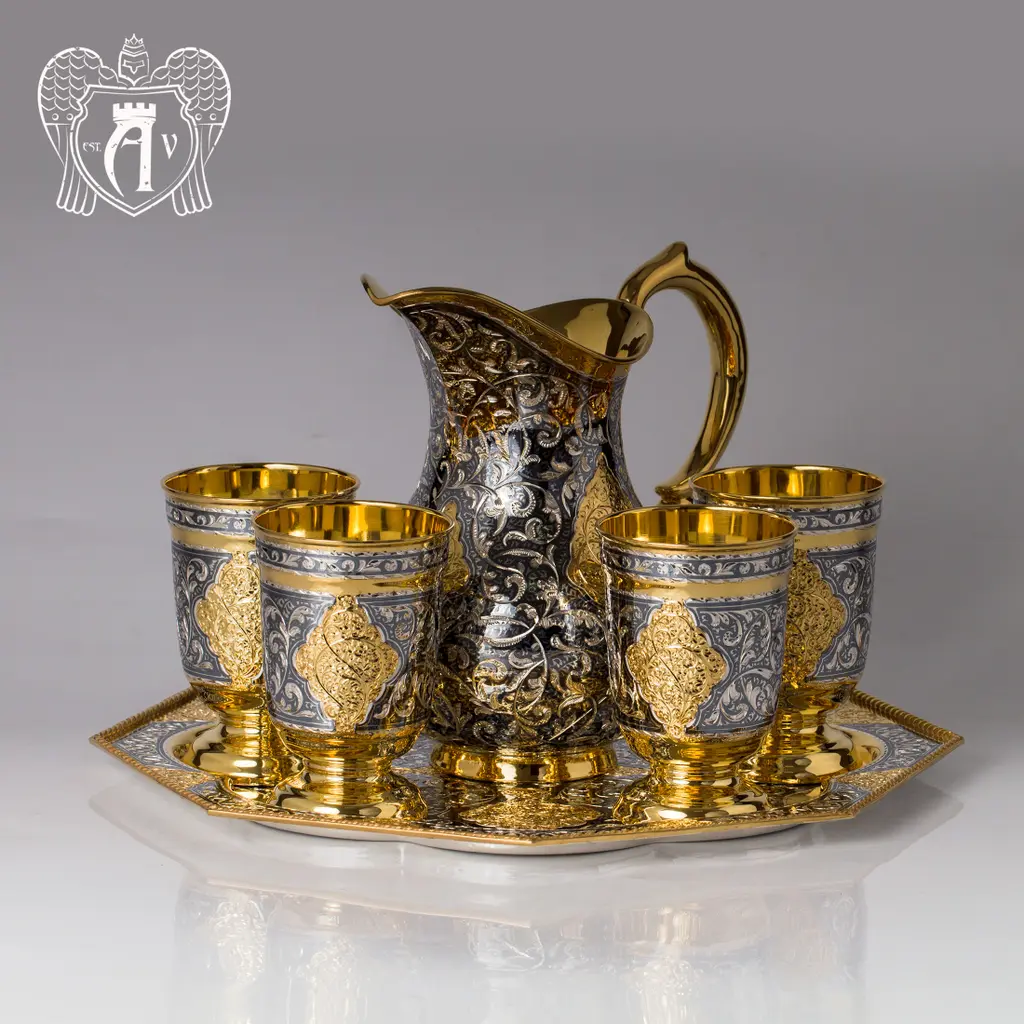 Сервиз серебряный «Тадж Махал»с золочением - фото 6