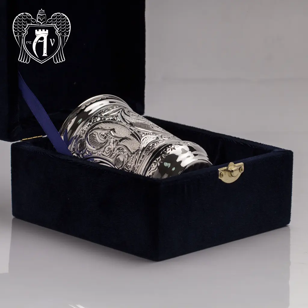 Серебряный стакан «Хрустальный звон» из чистого серебра 999 пробы без крышки - фото 3