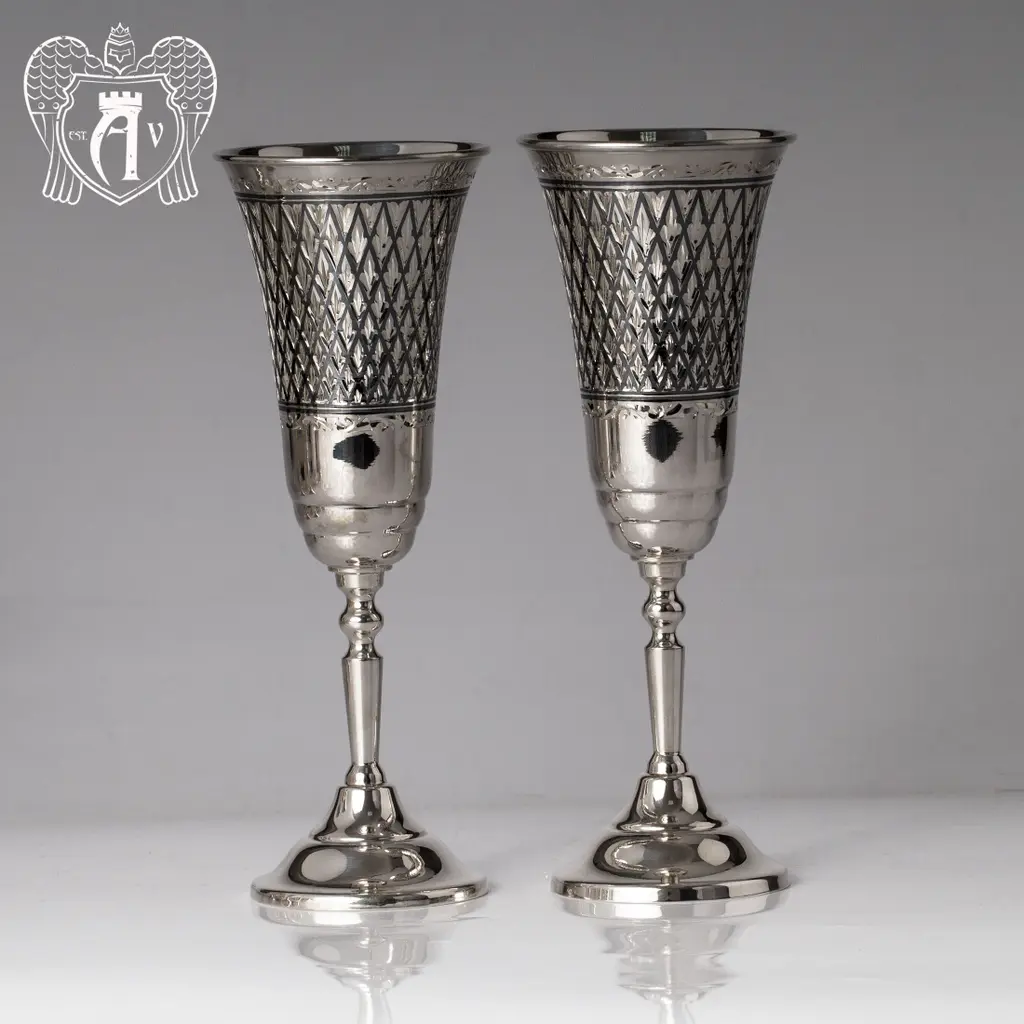 Бокалы из серебра «Княжеские» 2 шт - фото 4