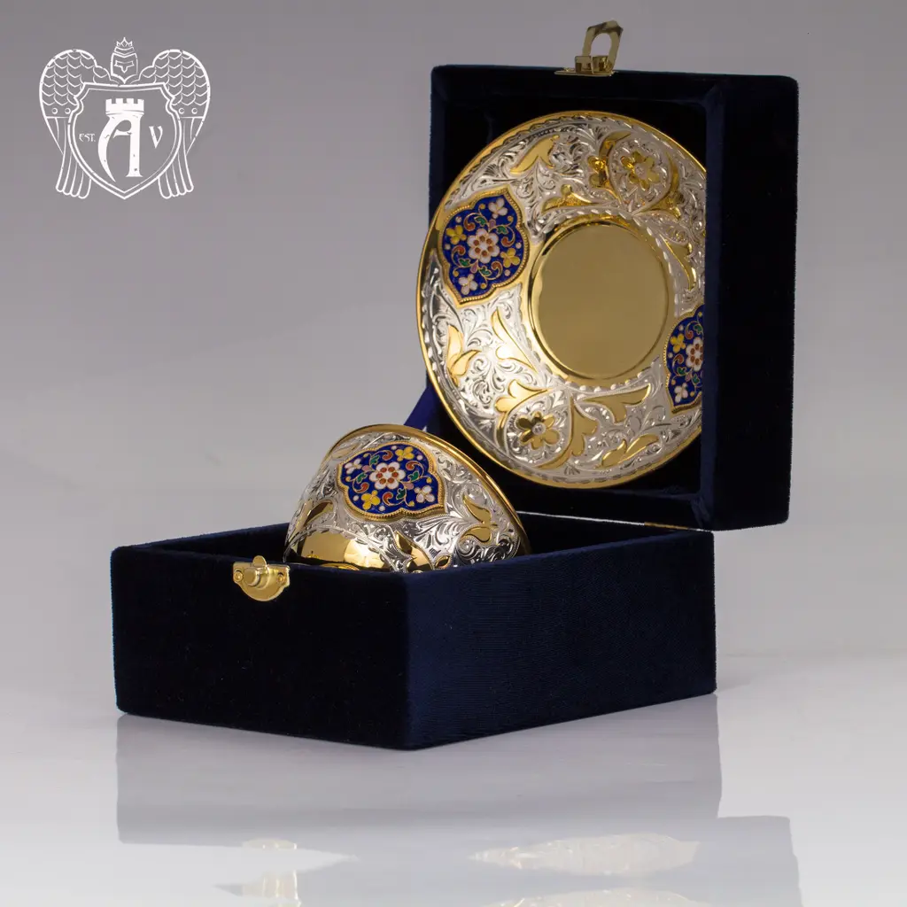 Чайная пара с золочением и эмалью «Вермонт» - фото 6