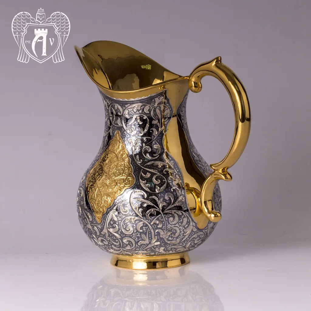 Кувшин серебряный без крышки «Тадж Махал с золочением» - фото 2