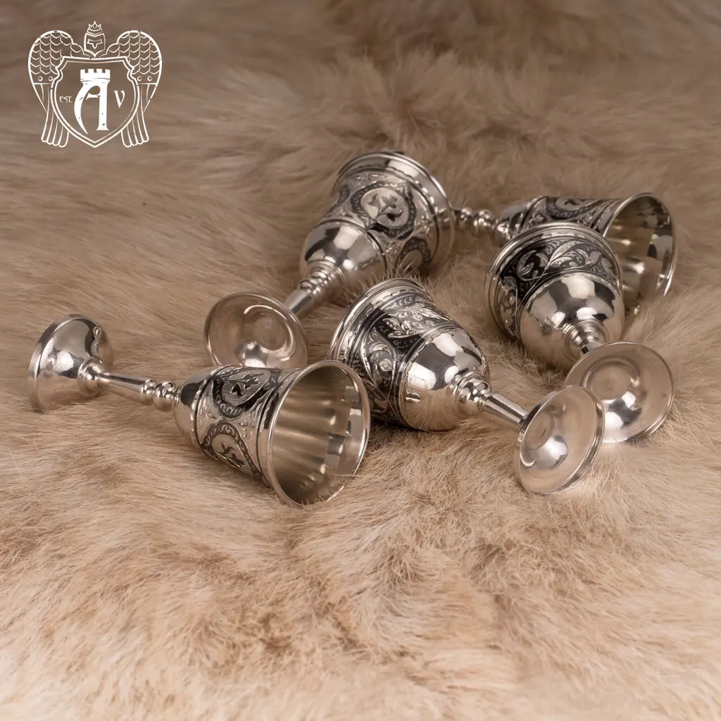 Набор рюмок из серебра  «Сириус» 4 шт - фото 4