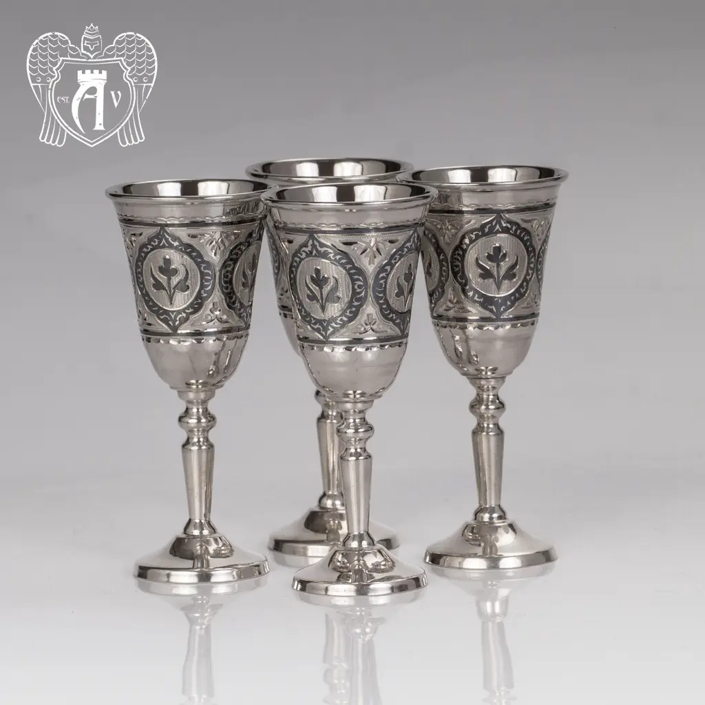 Набор рюмок из серебра  «Сириус» 4 шт - фото 5