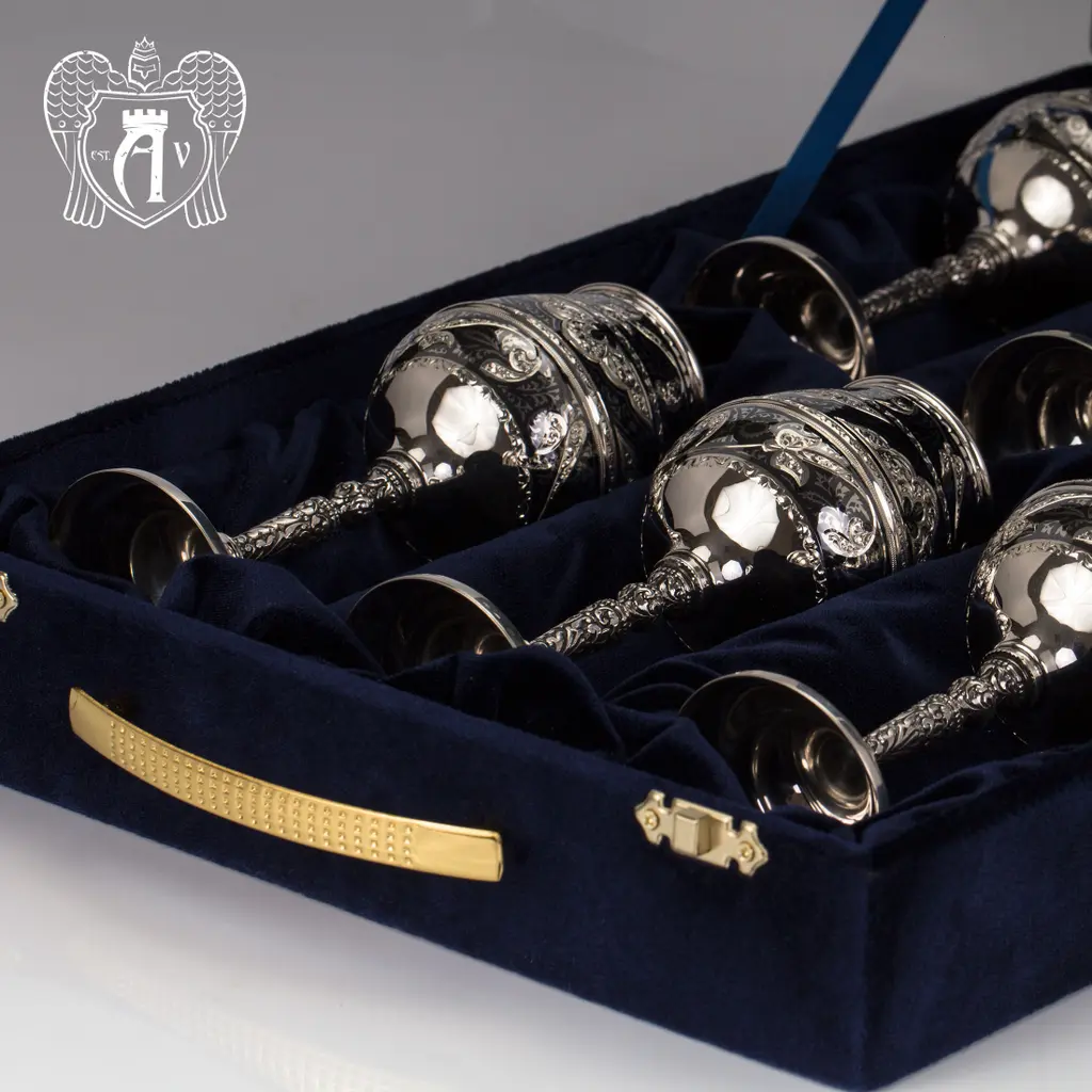 Серебряные фужеры «Король Артур» набор 6 шт - фото 4