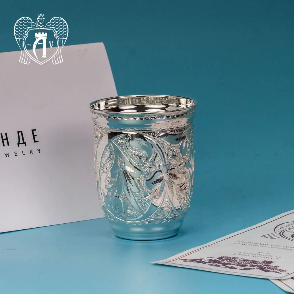 Стакан из чистого серебра 999 пробы «Капля росы» - фото 2
