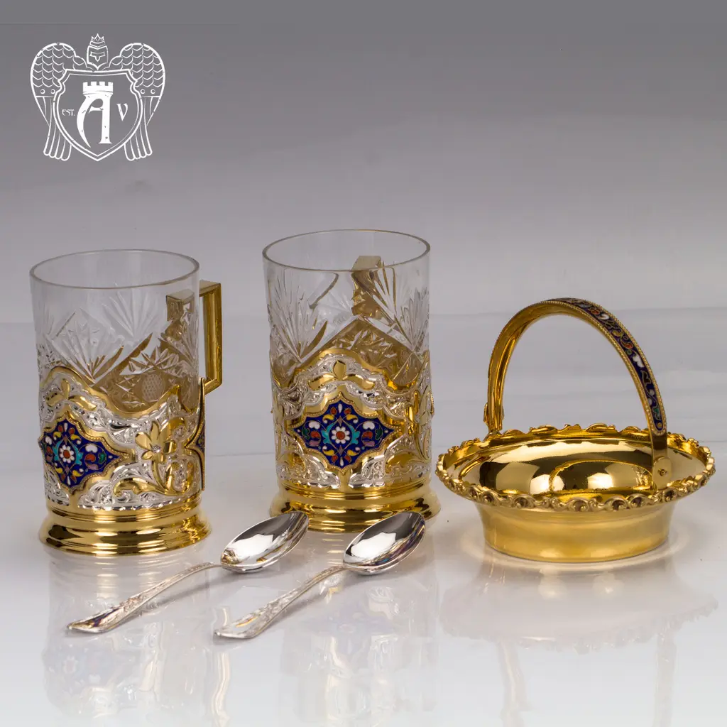 Набор чайный серебряный «Сильван» - фото 5