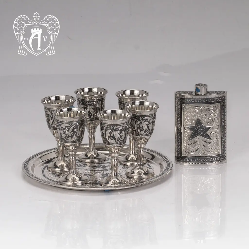 Серебряный  набор для водки и коньяка « Отчизна» - фото 3