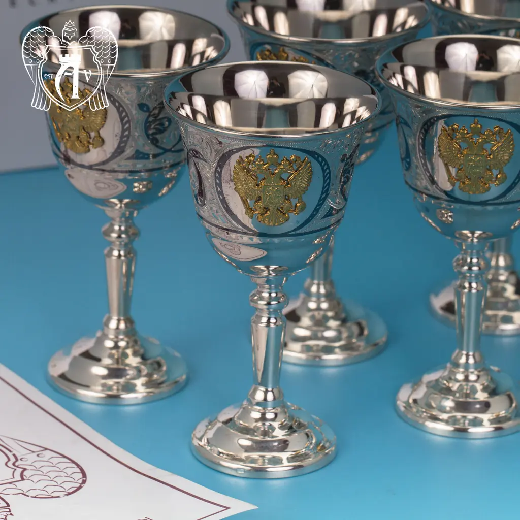 Набор рюмок из серебра с гербом  «Герб» - фото 3