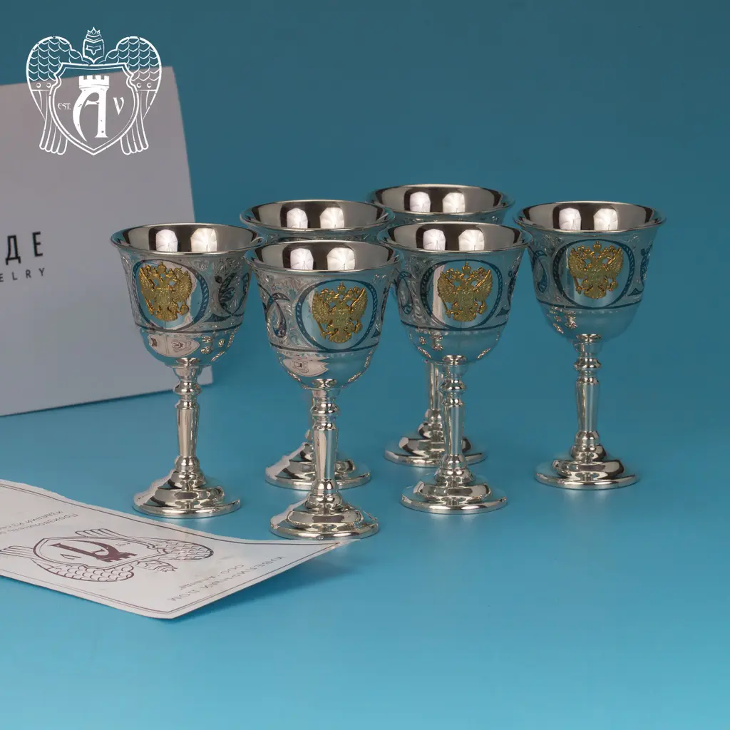 Набор рюмок из серебра с гербом  «Герб» - фото 5
