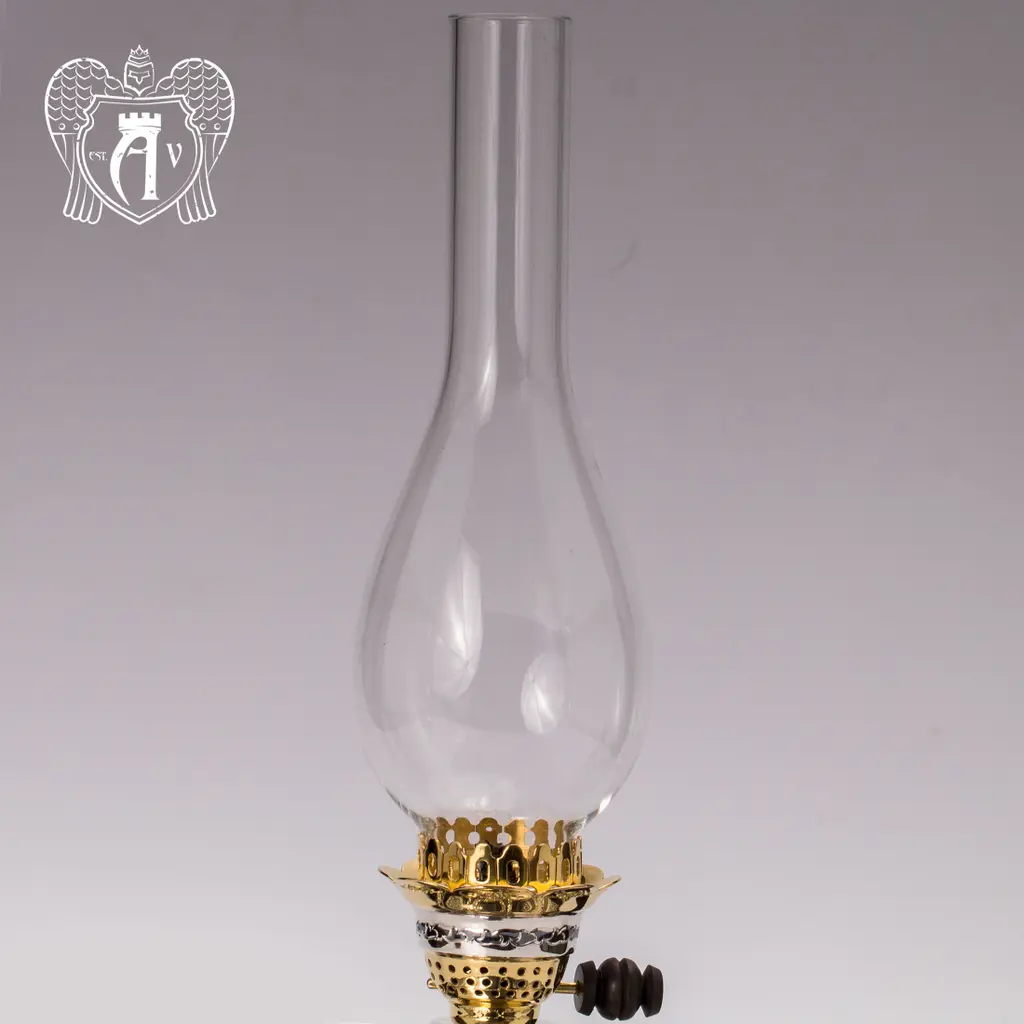 Лампа керосиновая «Ретро» из серебра с позолотой - фото 4