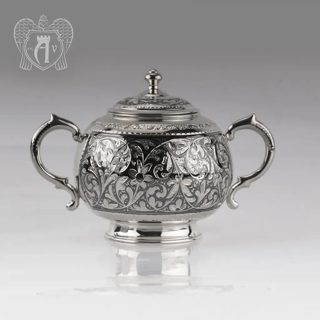 Сахарница серебряная с ручками  «Клио» - фото 2