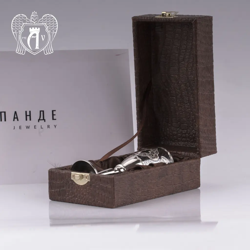 Набор серебряных рюмок  «Лоза»2 шт - фото 3