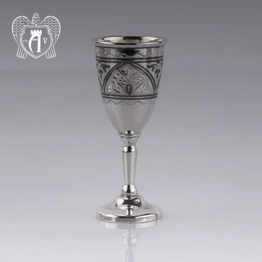 Набор серебряных рюмок  «Крона» 2 шт - фото 2