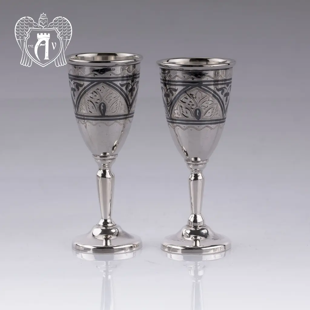 Набор серебряных рюмок  «Крона» 2 шт - фото 4