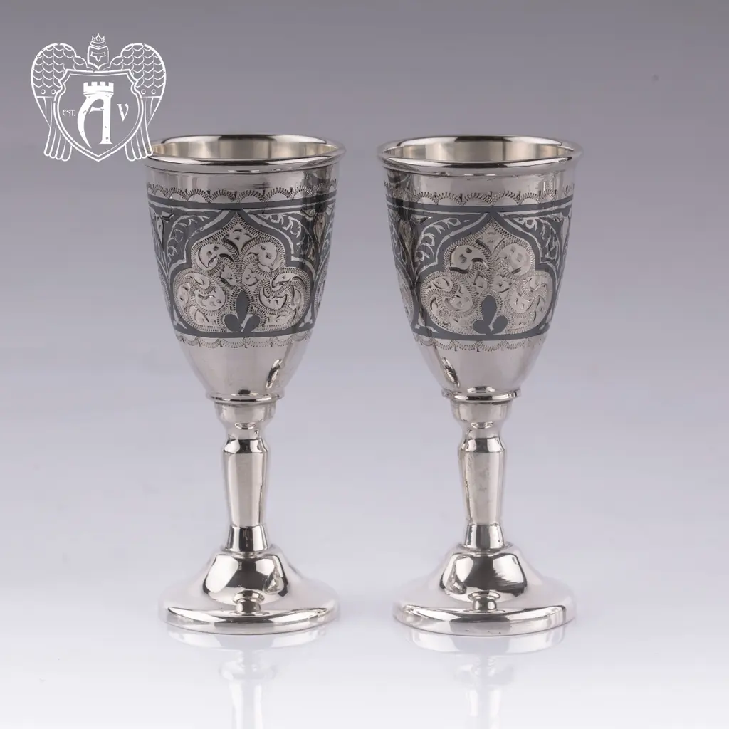 Набор рюмок из серебра  «Клод» 2 шт - фото 3