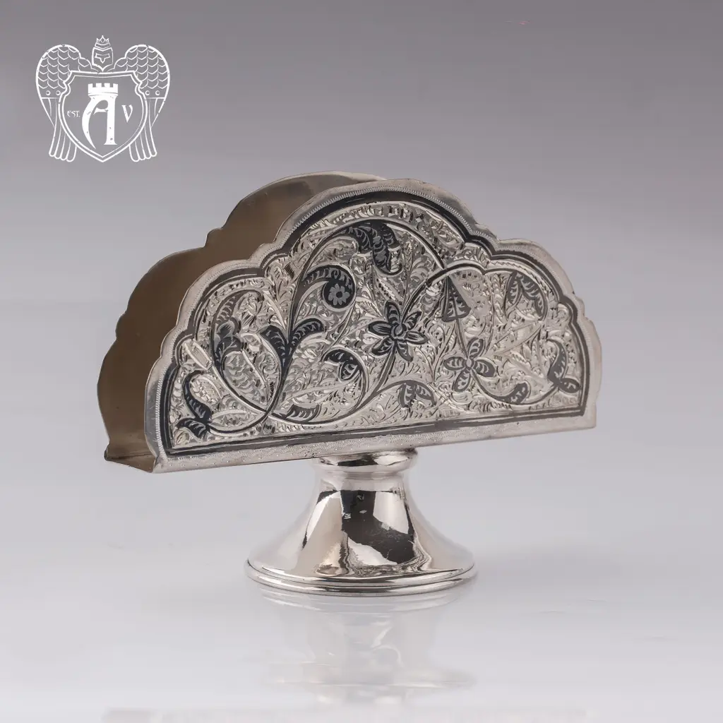 Серебряная салфетница «Вьюн» - фото 2