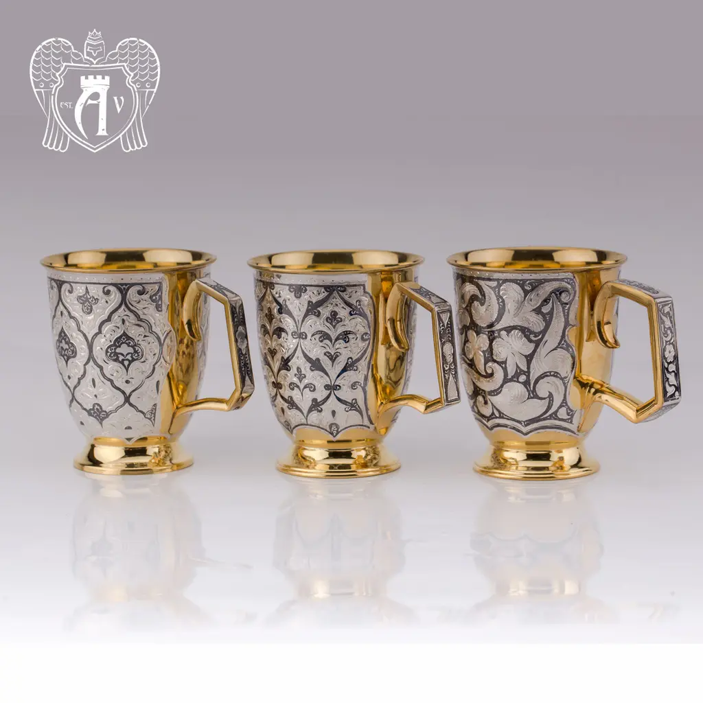 Кружка из серебра «Персия» с золочением - фото 3