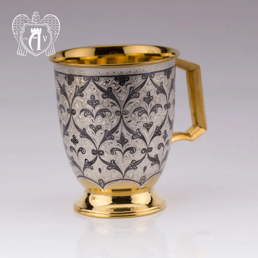 Кружка из серебра «Персия» с золочением - фото 5