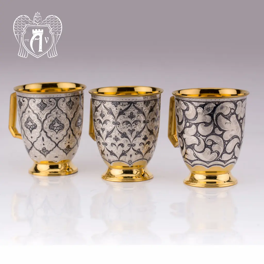 Кружка из серебра «Персия» с золочением - фото 6
