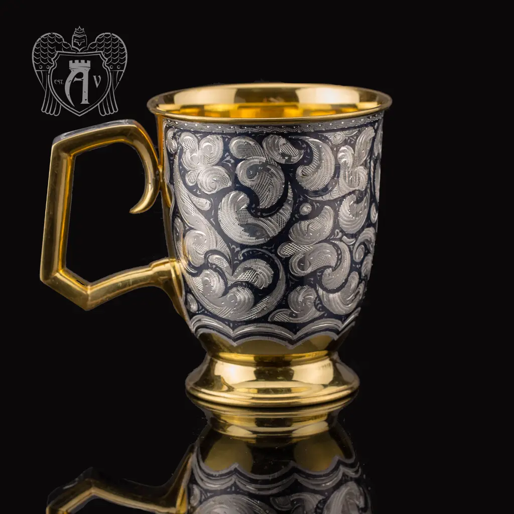 Кружка из серебра «Эдельвейс» с золочением - фото 5