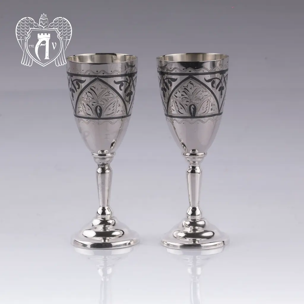 Набор рюмок из серебра  «Верона» 2 шт - фото 2