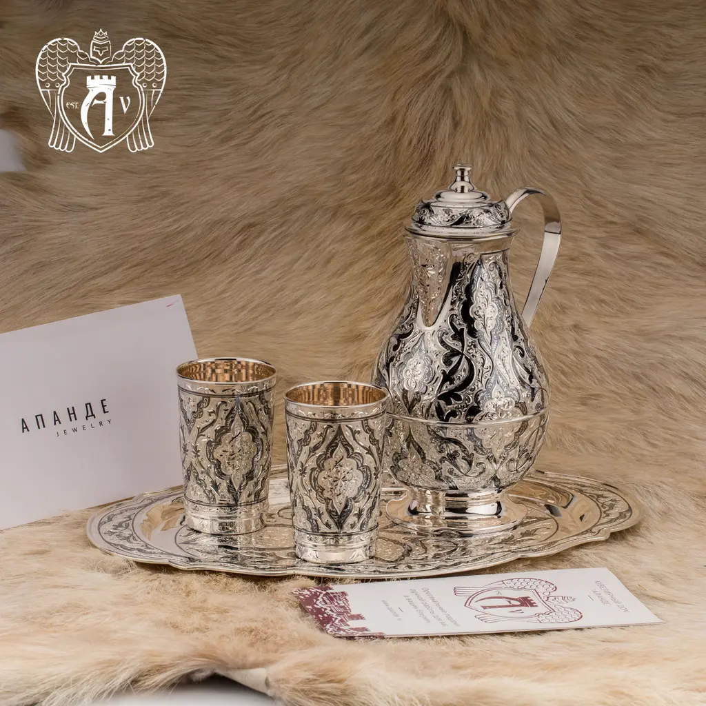 Сервиз серебряный  «Шамхан» для воды и напитков - фото 5