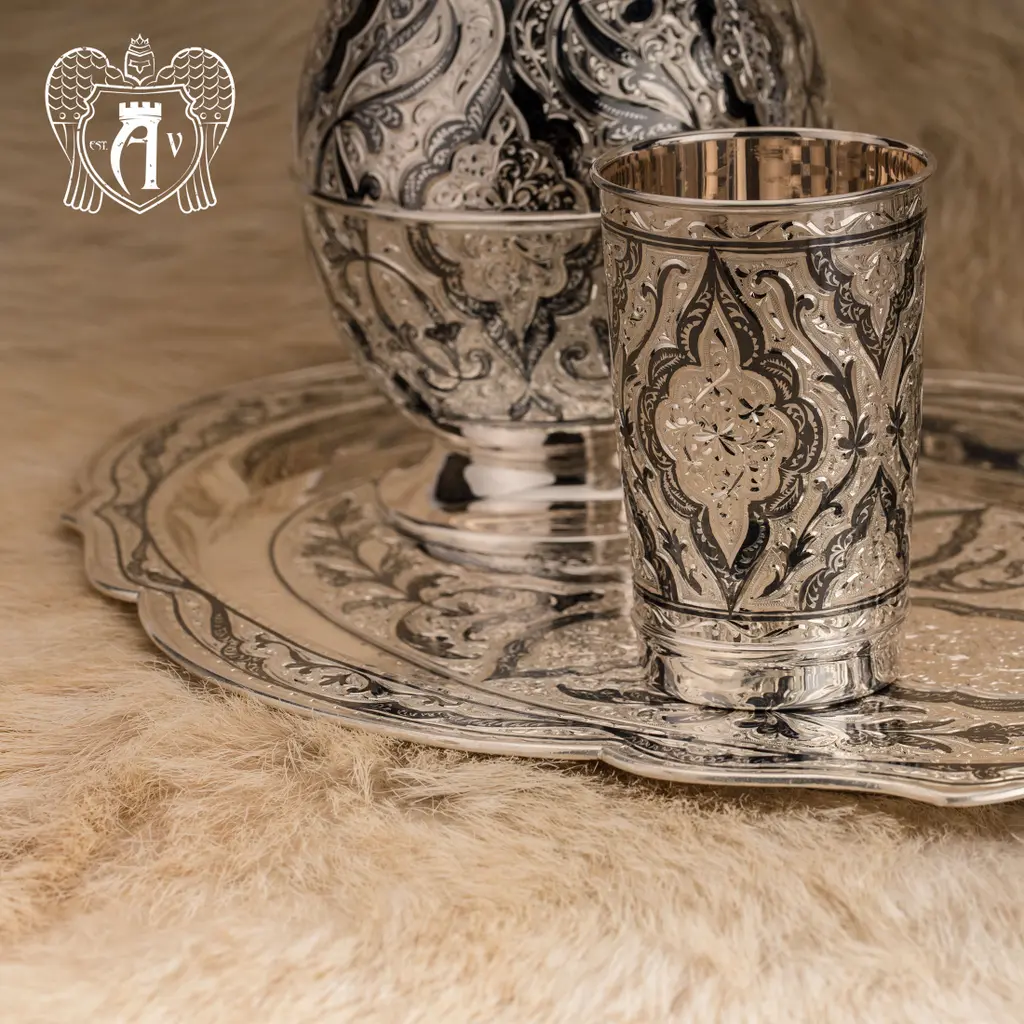 Сервиз из серебра 925 пробы  «Шамхан» для воды и напитков - фото 3