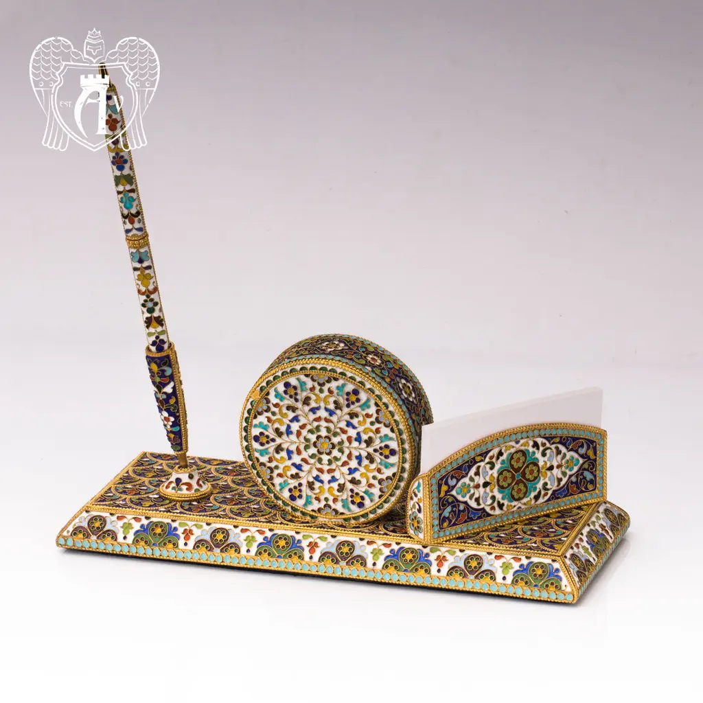 Настольные часы «Бристоль» С позолотой и горячей эмалью - фото 2