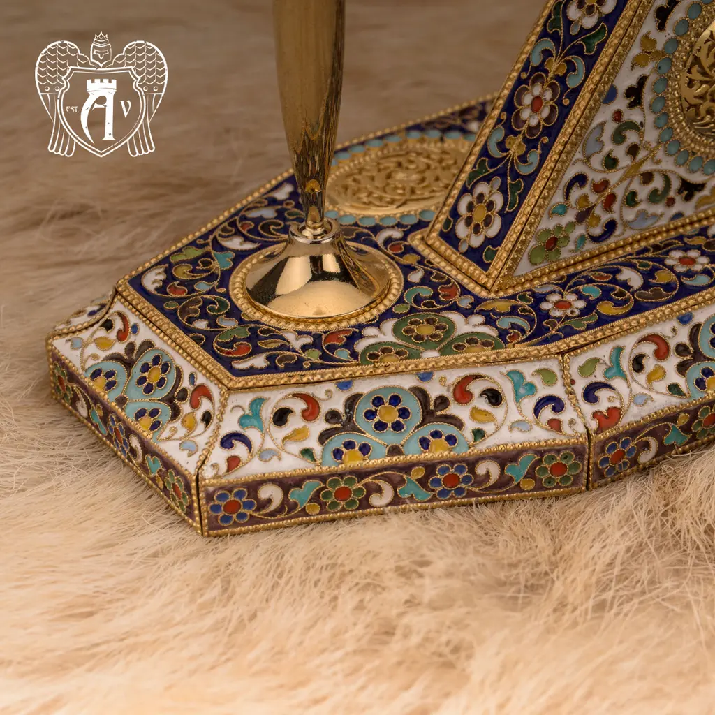 Настольные часы «Манчестер»  позолотой и горячей эмалью - фото 2