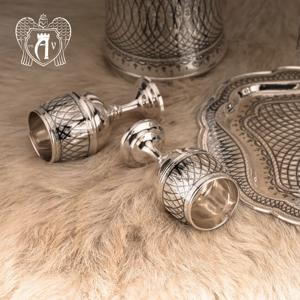 Серебряные рюмки «Лондон» 4 шт - фото 4