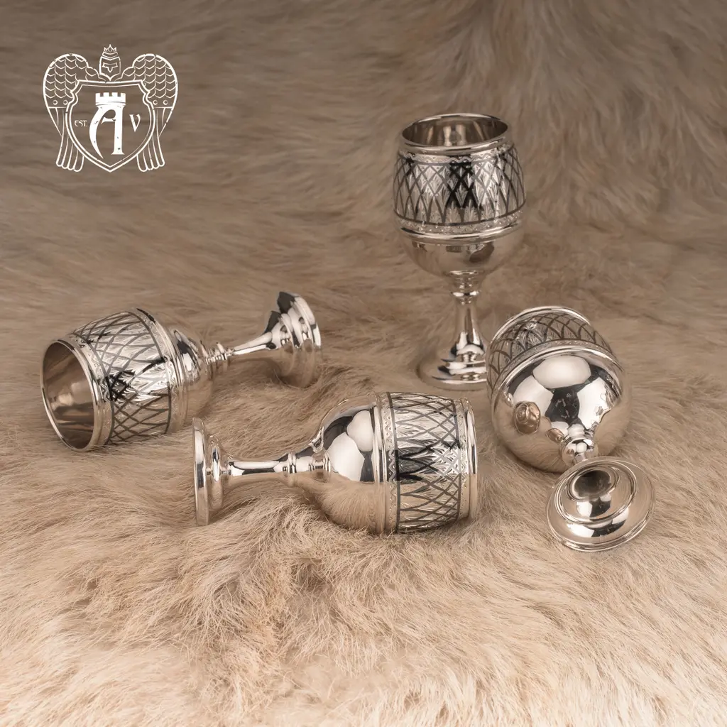 Серебряные рюмки «Лондон» 4 шт - фото 6