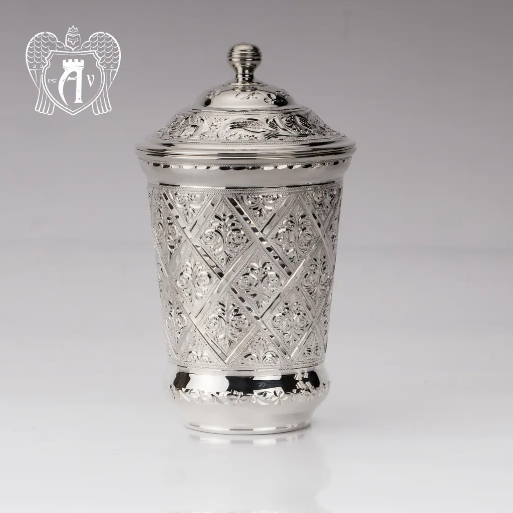 Серебряный стакан «Сапфир» из чистого серебра 999 пробы - фото 2