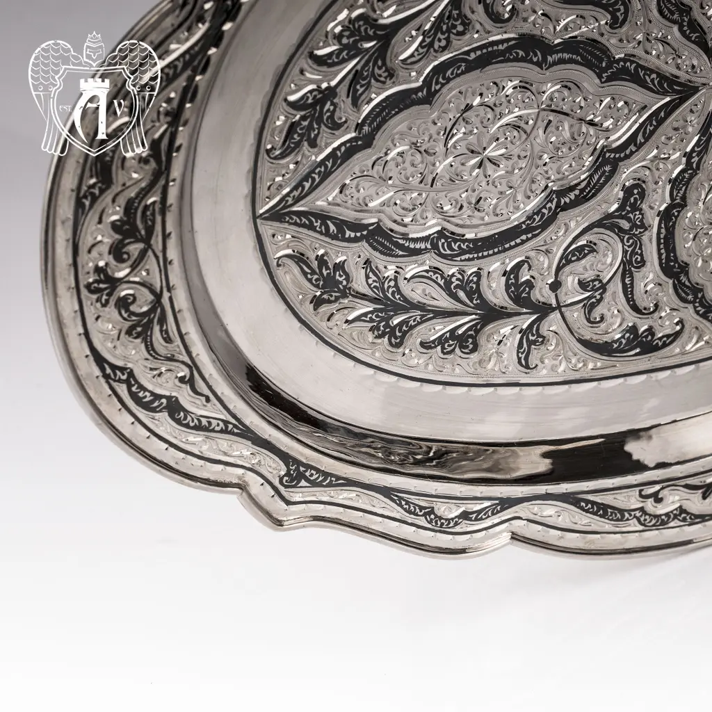 Большой поднос из серебра «Шамхан» - фото 3