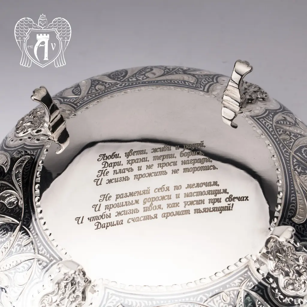 Серебряная ваза с ручками «Минерва» - фото 6