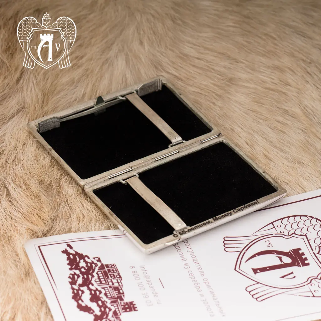 Портсигар из серебра «Именной» - фото 4