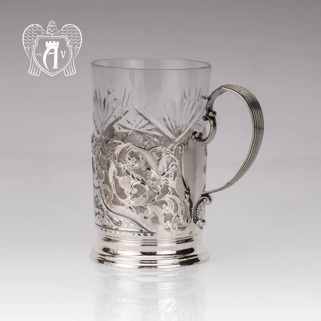 Подстаканники из серебра «Бомонт» 2 шт - фото 2