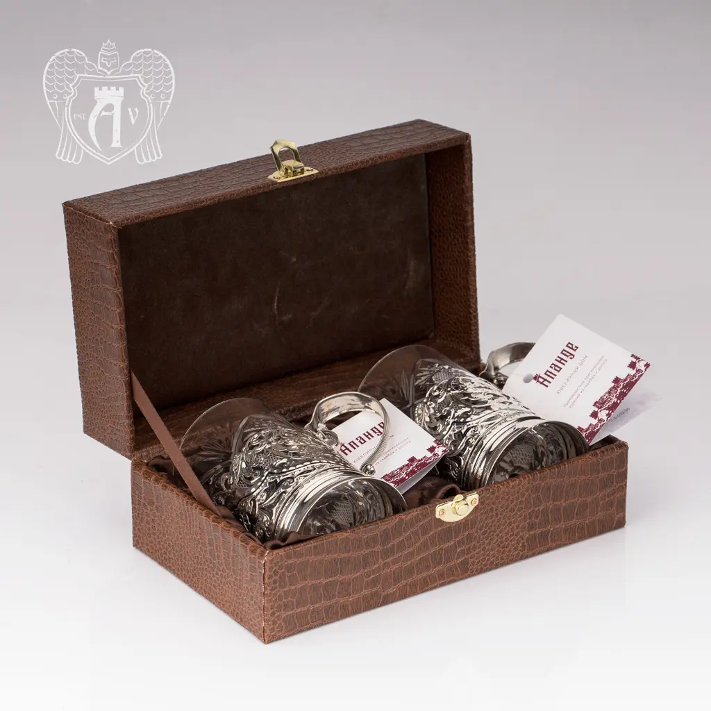 Подстаканники из серебра «Бомонт» 2 шт - фото 4