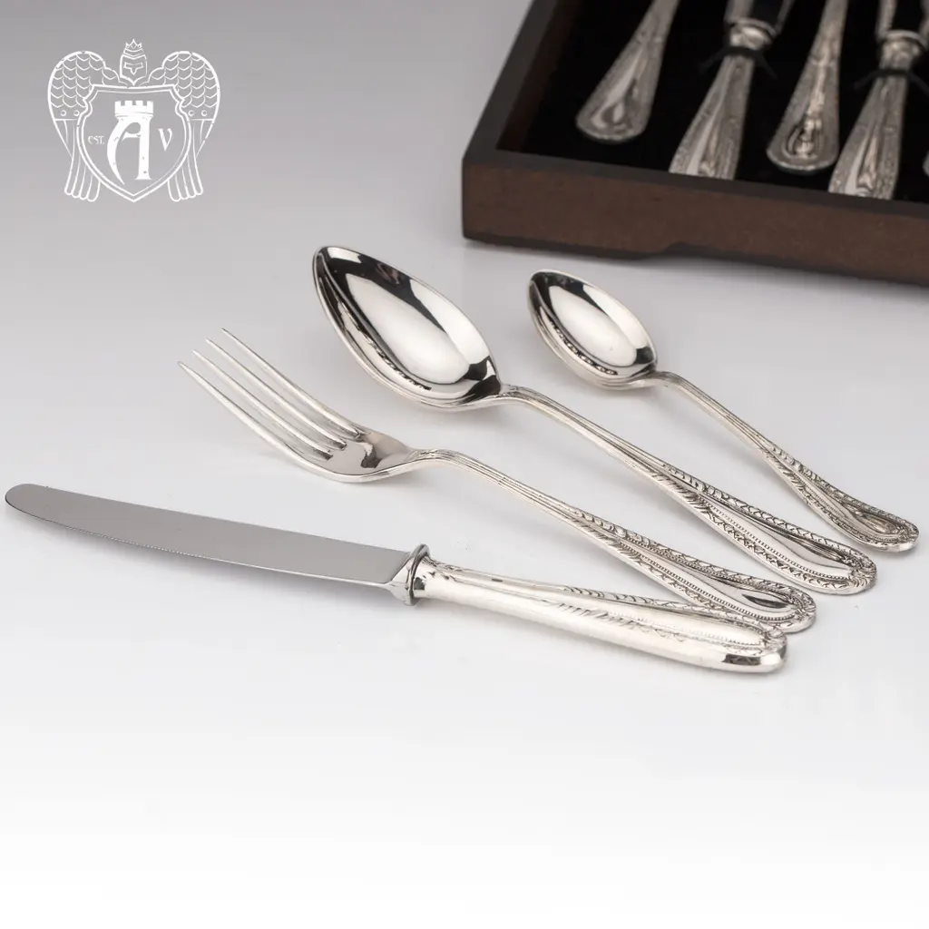 Набор столового серебра 875 пробы «Фамильный» 24 предмета - фото 3
