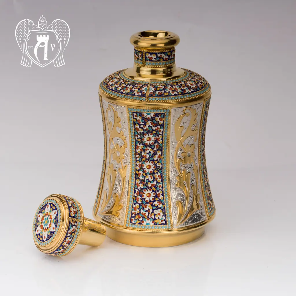 Серебряный сервиз для виски с эмалью «Наполеон» - фото 6