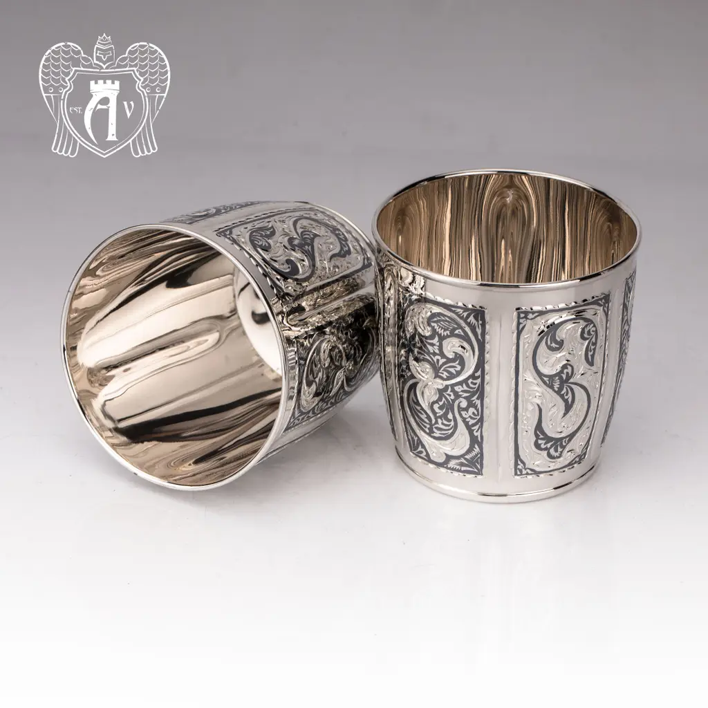 Стаканы из серебра «Семирамида» набор - фото 2