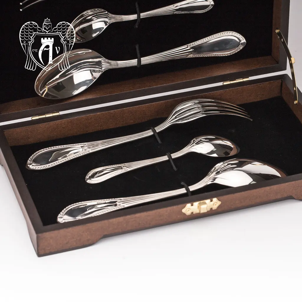 Столовый набор из серебра 925 пробы 2 персоны «Элегант» 4 предмета - фото 4